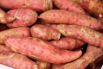 Fresh yam for cooking in the market