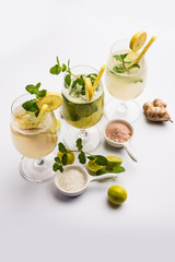 Shikanji is lemonade originating from the Punjab/India. Also known as shikanjvi or Nimbu Pani or sherbet. popular summer cold drink