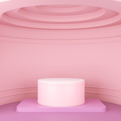 3d rendering abstract shape background, design for podium display in minimal pastel color scene.