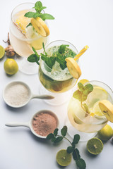 Shikanji is lemonade originating from the Punjab/India. Also known as shikanjvi or Nimbu Pani or sherbet. popular summer cold drink