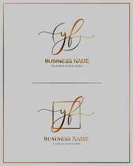 Initial Y F YF handwriting logo vector. Letter handwritten logo template.