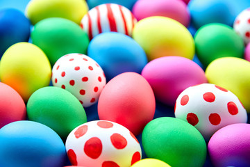 Colorful painted Easter eggs