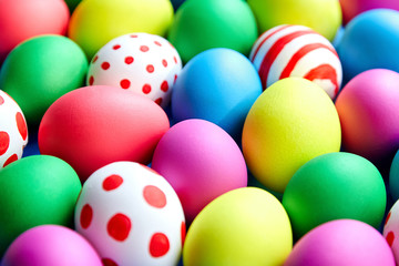 Fototapeta na wymiar Painted Easter eggs background