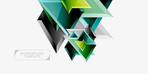 Minimal geometrical triangles with 3d effect abstract background template