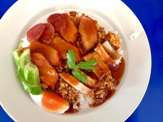 Red roast pork with rice