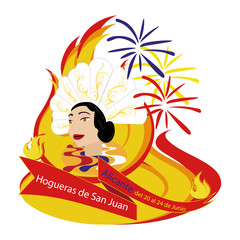 Bonfires San Juan Alicante. Popular festivities Spain