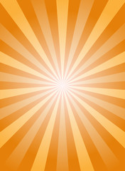 Sunlight vertical abstract background. Orange and gold color burst background.
