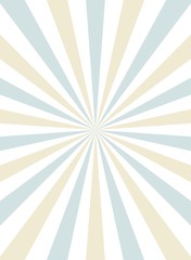 Sunlight retro faded background. Pale blue and beige color burst background.