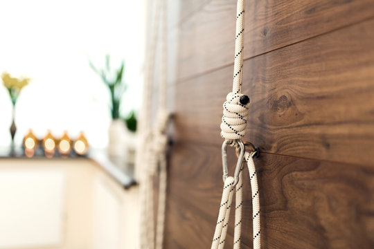 ropes for stretching and physical training. Kurunta yoga class