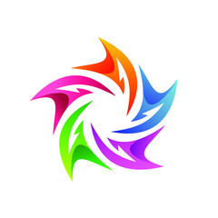 Fototapeta na wymiar Colorful Star Logo Vector