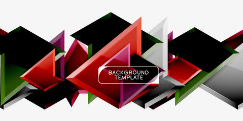 Minimal geometrical triangles with 3d effect abstract background template