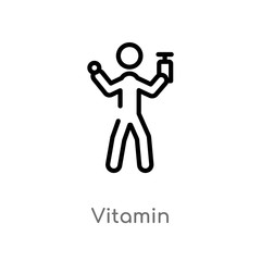 outline vitamin vector icon. isolated black simple line element illustration from activities concept. editable vector stroke vitamin icon on white background