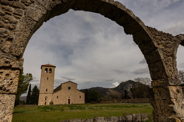 Rocchetta a Volturno, Isernia, Molise. Abbazia benedettina di San Vincenzo al Volturno