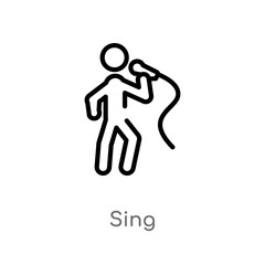 outline sing vector icon. isolated black simple line element illustration from outdoor activities concept. editable vector stroke sing icon on white background