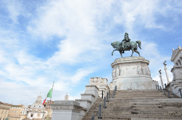 Obraz premium A huge building of rome and a statue of a goddess on top of it