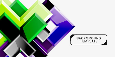 Glossy modern geometric background, abstract arrows composition