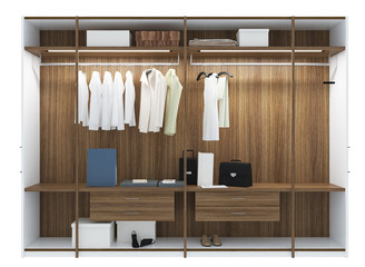 wardrobe 3d render  on white  background