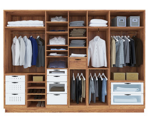 wardrobe 3d render  on white  background