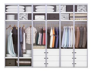 wardrobe 3d render  on white  background