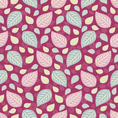 Naklejka na ściany i meble Seamless pattern with the image of leaves.