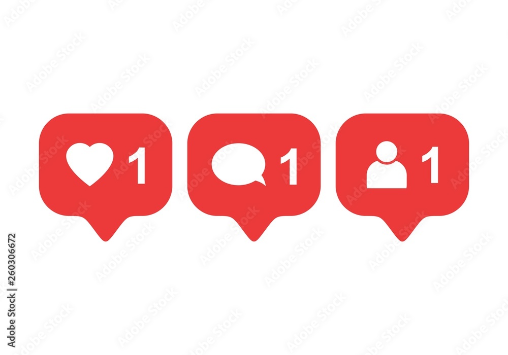 Poster like icon vector. comment icon vector. follower icon vector. social media. social network. notificat