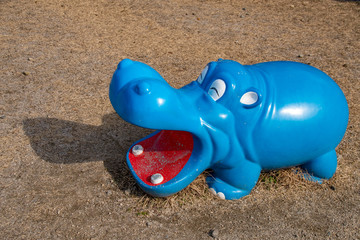 Fototapeta na wymiar Hippo-shaped play equipment