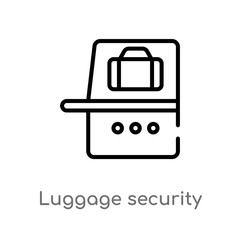 outline luggage security vector icon. isolated black simple line element illustration from airport terminal concept. editable vector stroke luggage security icon on white background