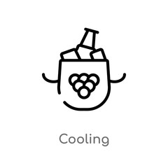 outline cooling vector icon. isolated black simple line element illustration from alcohol concept. editable vector stroke cooling icon on white background