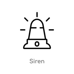 outline siren vector icon. isolated black simple line element illustration from alert concept. editable vector stroke siren icon on white background