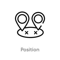 outline position vector icon. isolated black simple line element illustration from american football concept. editable vector stroke position icon on white background