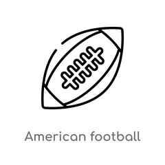 outline american football vector icon. isolated black simple line element illustration from  concept. editable vector stroke american football icon on white background