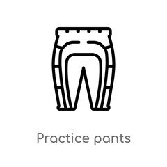 outline practice pants vector icon. isolated black simple line element illustration from american football concept. editable vector stroke practice pants icon on white background