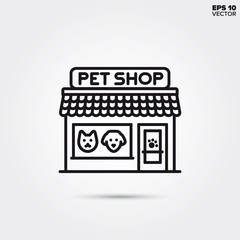 Pet shop line icon vector