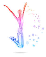 Fototapeta premium Woman dancer, flying figure