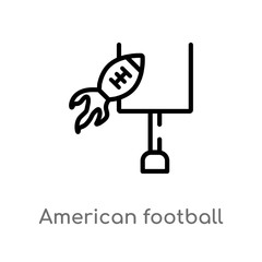 outline american football annotation vector icon. isolated black simple line element illustration from american football concept. editable vector stroke american football annotation icon on white