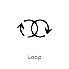 outline loop vector icon. isolated black simple line element illustration from analytics concept. editable vector stroke loop icon on white background