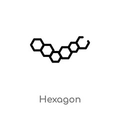 outline hexagon vector icon. isolated black simple line element illustration from analytics concept. editable vector stroke hexagon icon on white background