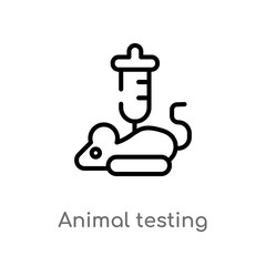 outline animal testing vector icon. isolated black simple line element illustration from animals concept. editable vector stroke animal testing icon on white background