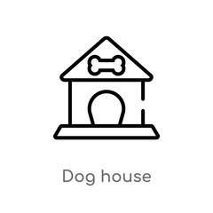 outline dog house vector icon. isolated black simple line element illustration from animals concept. editable vector stroke dog house icon on white background