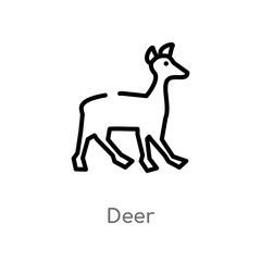 outline deer vector icon. isolated black simple line element illustration from animals concept. editable vector stroke deer icon on white background
