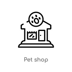 outline pet shop vector icon. isolated black simple line element illustration from animals concept. editable vector stroke pet shop icon on white background