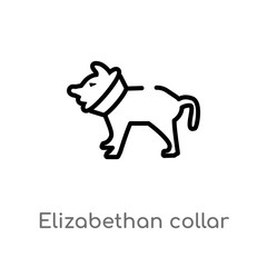 outline elizabethan collar vector icon. isolated black simple line element illustration from animals concept. editable vector stroke elizabethan collar icon on white background