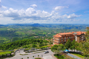 Fototapeta na wymiar Panoramic viewpoint in San Marino