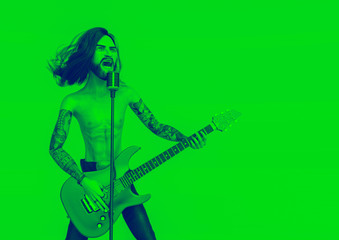 Fototapeta premium rock star lead singer cartoon