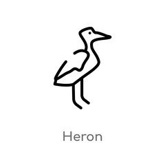 outline heron vector icon. isolated black simple line element illustration from animals concept. editable vector stroke heron icon on white background