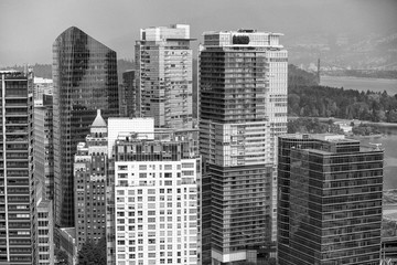 Aerial view of Vancouver cityscape, BC - Canada