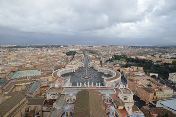 Fototapeta na wymiar A cityscape from the top of Vatican museum