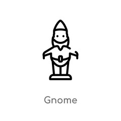 outline gnome vector icon. isolated black simple line element illustration from farming and gardening concept. editable vector stroke gnome icon on white background