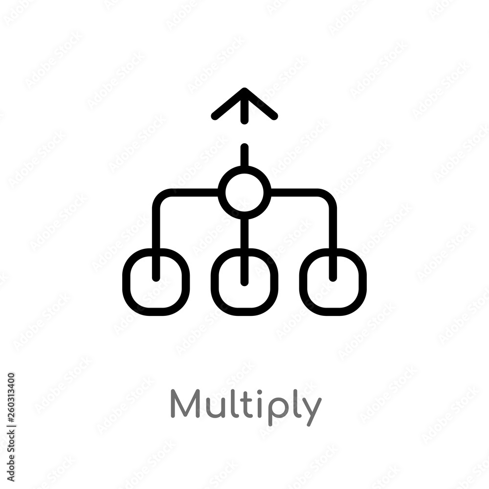 Poster outline multiply vector icon. isolated black simple line element illustration from arrows 2 concept.