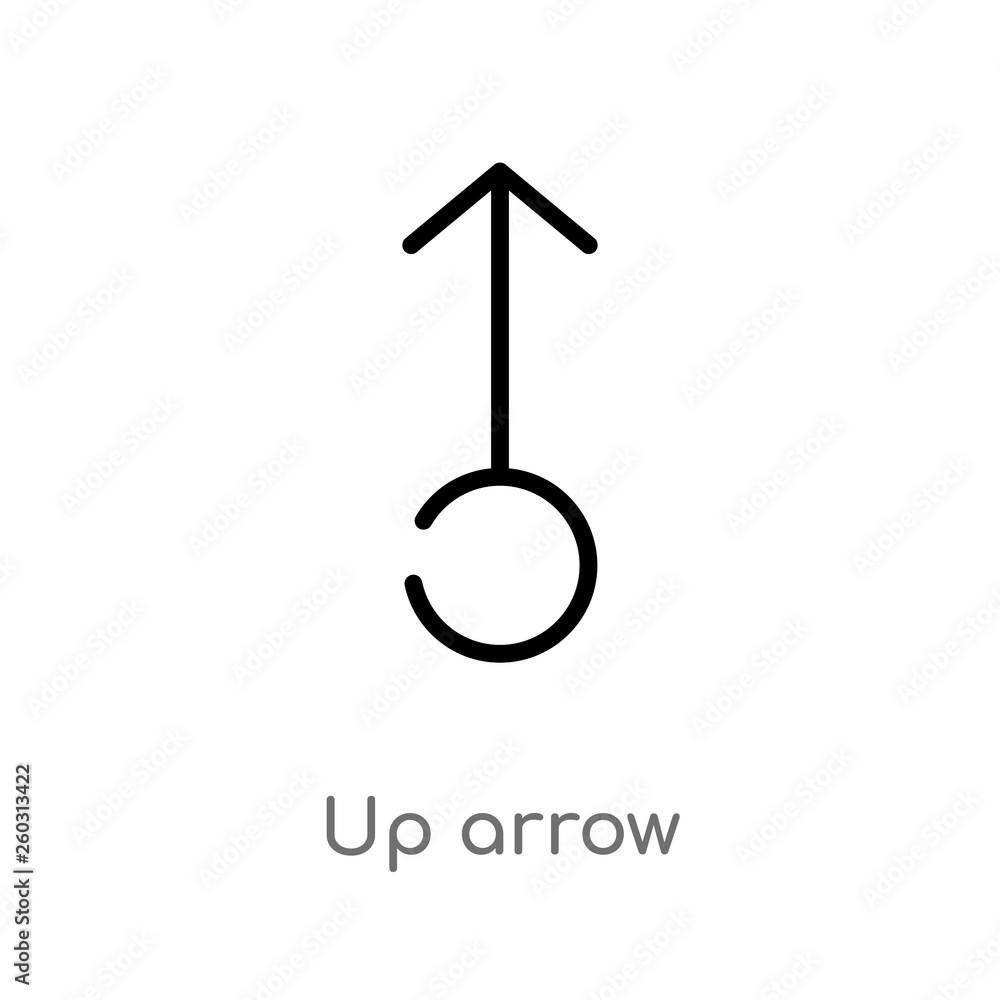 Poster outline up arrow vector icon. isolated black simple line element illustration from arrows 2 concept.